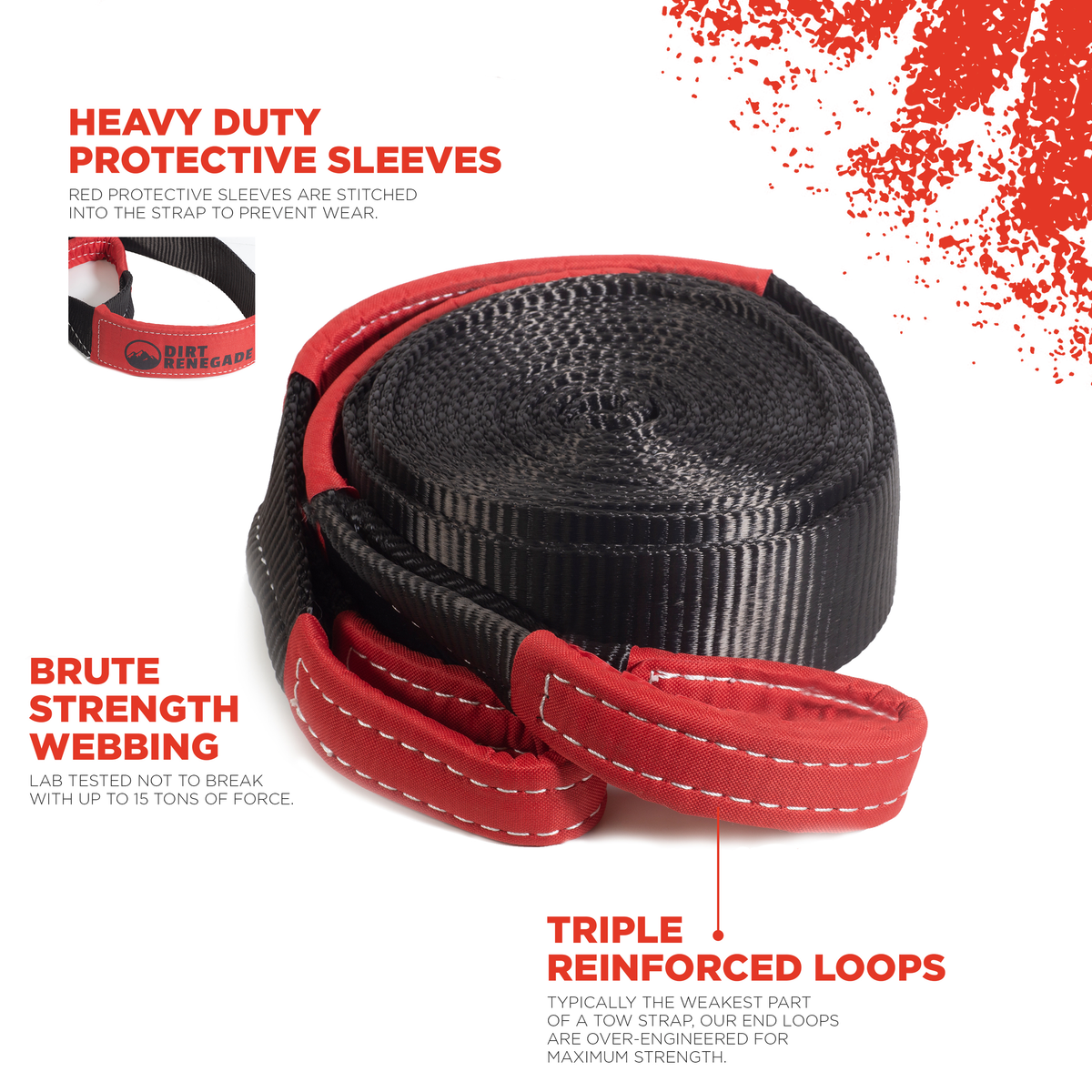 Best Recovery Strap Big Brute 30' x 3" Recovery Tow Strap dirtrenegade