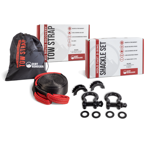 Complete Recovery Kit - 30ft Tow Strap & Shackle Kit